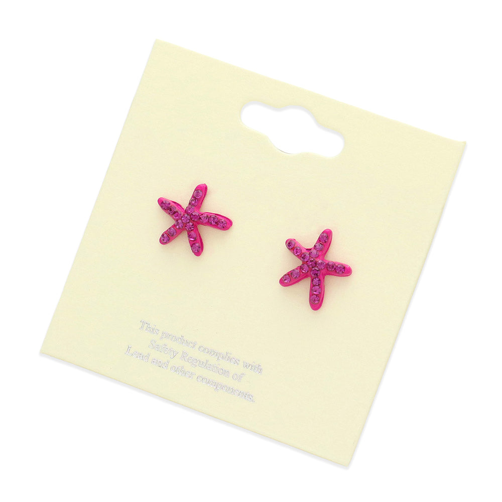 iLLASPARKZ Crystal Starfish Stud Earrings