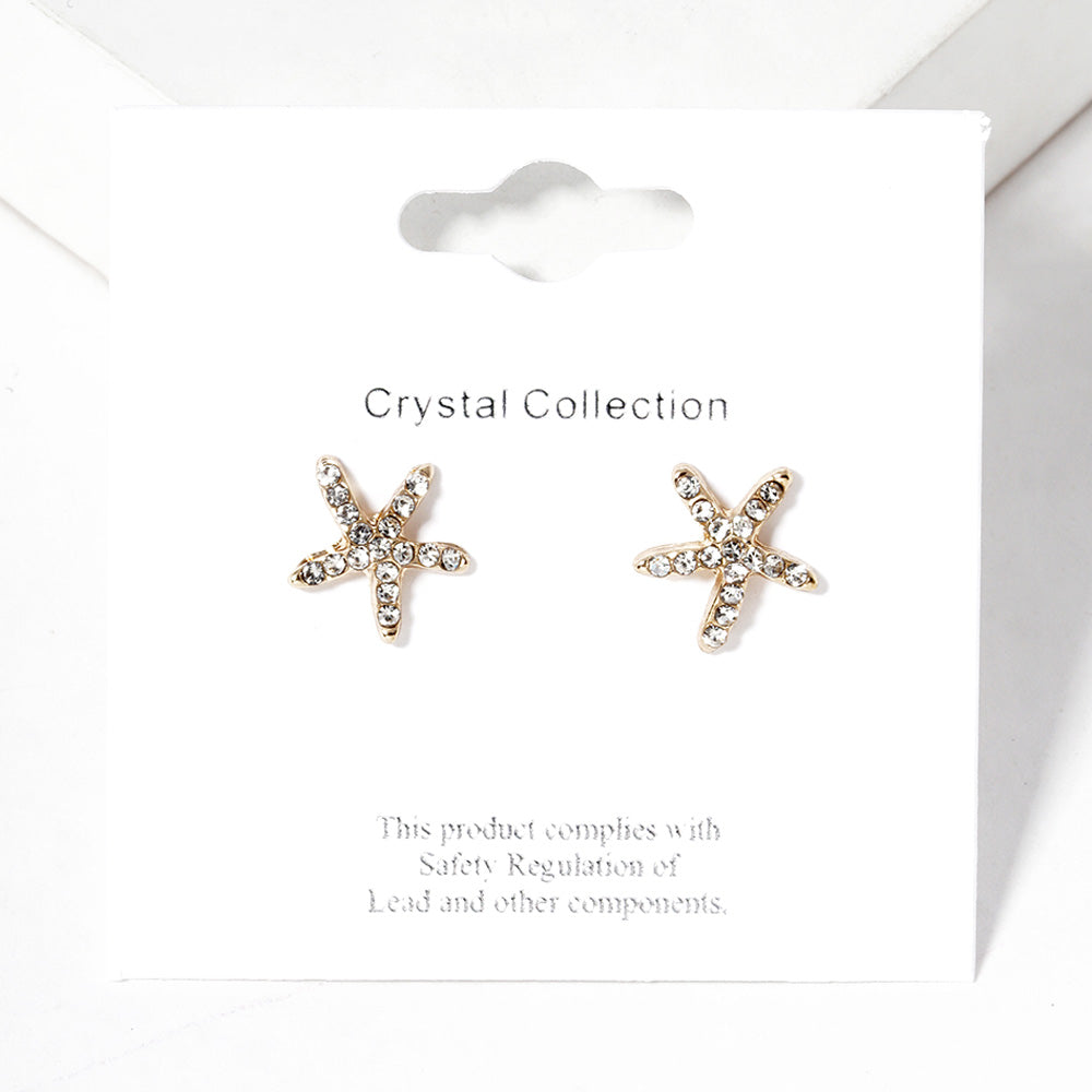 iLLASPARKZ Crystal Paved Starfish Stud Earrings