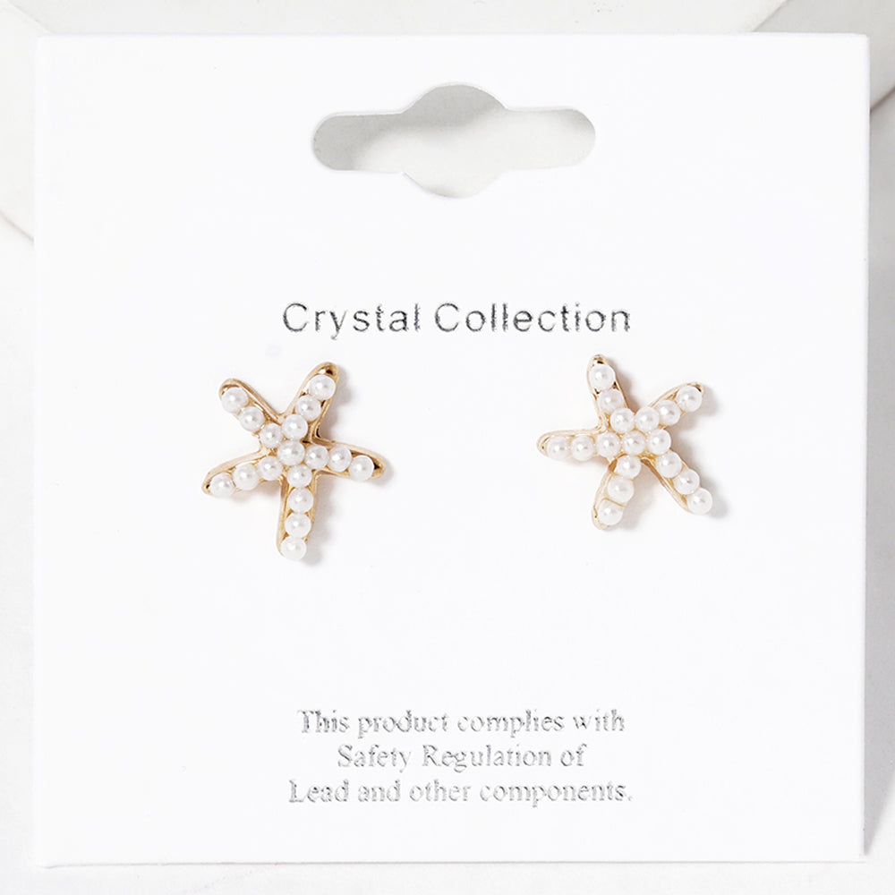 iLLASPARKZ Crystal Paved Starfish Stud Earrings
