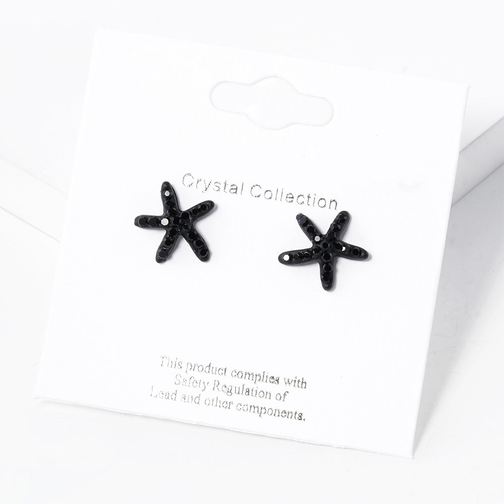 iLLASPARKZ Crystal Paved Starfish Stud Earrings