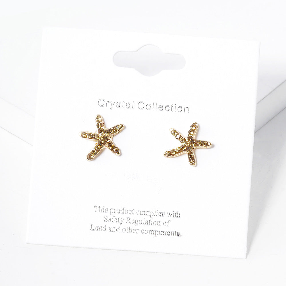 iLLASPARKZ Crystal Paved Starfish Stud Earrings