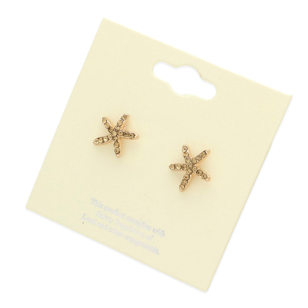 iLLASPARKZ Crystal Starfish Stud Earrings