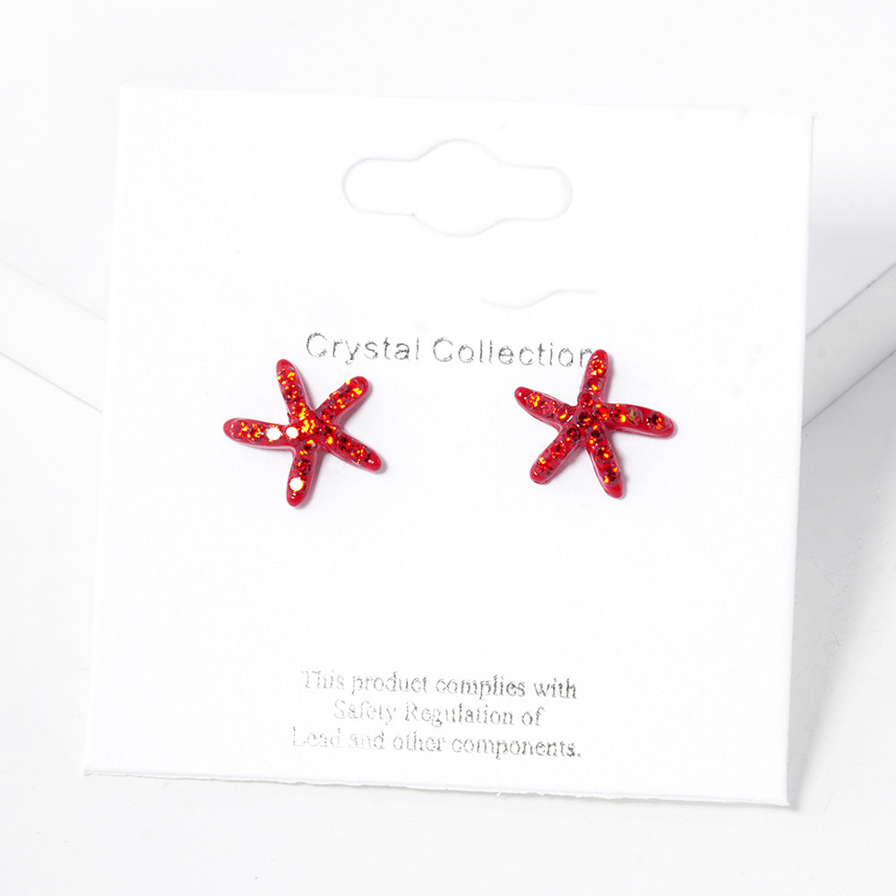 iLLASPARKZ Crystal Paved Starfish Stud Earrings