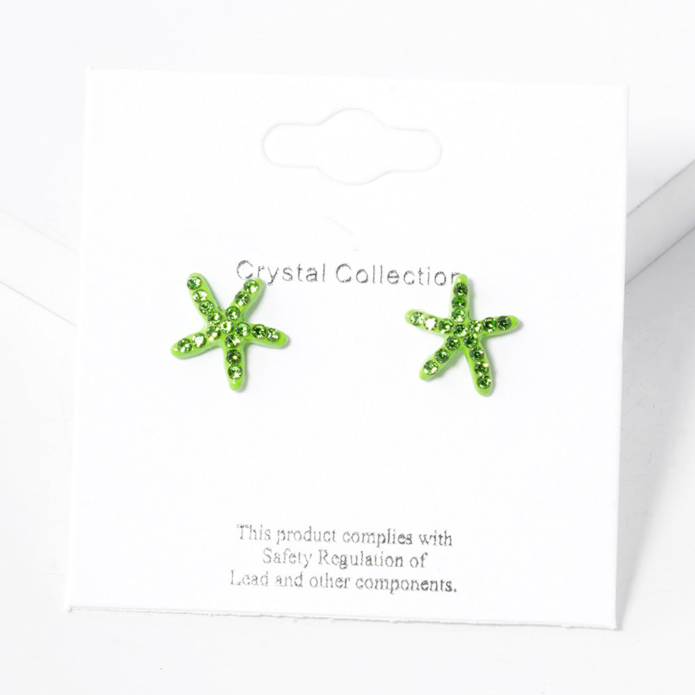 iLLASPARKZ Crystal Paved Starfish Stud Earrings