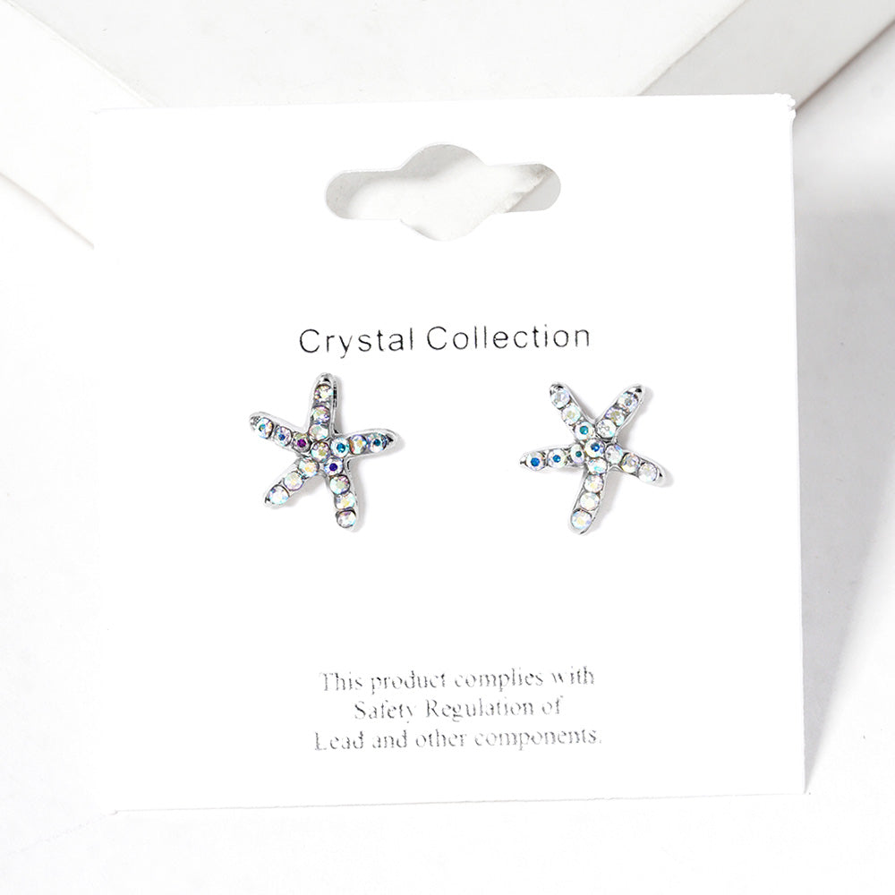 iLLASPARKZ Crystal Paved Starfish Stud Earrings