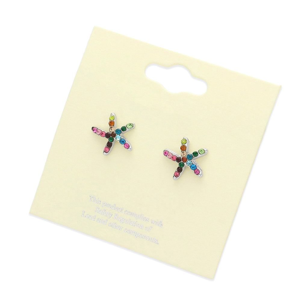 iLLASPARKZ Crystal Starfish Stud Earrings