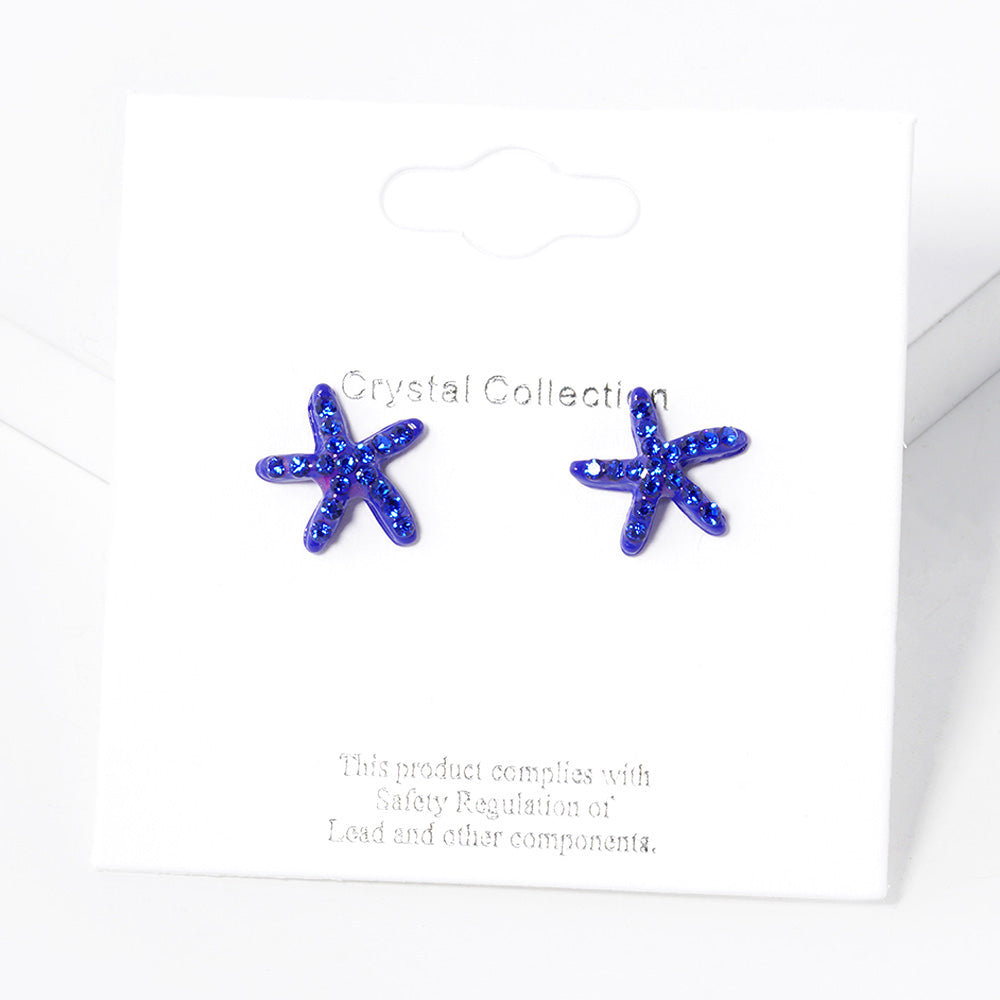 iLLASPARKZ Crystal Paved Starfish Stud Earrings