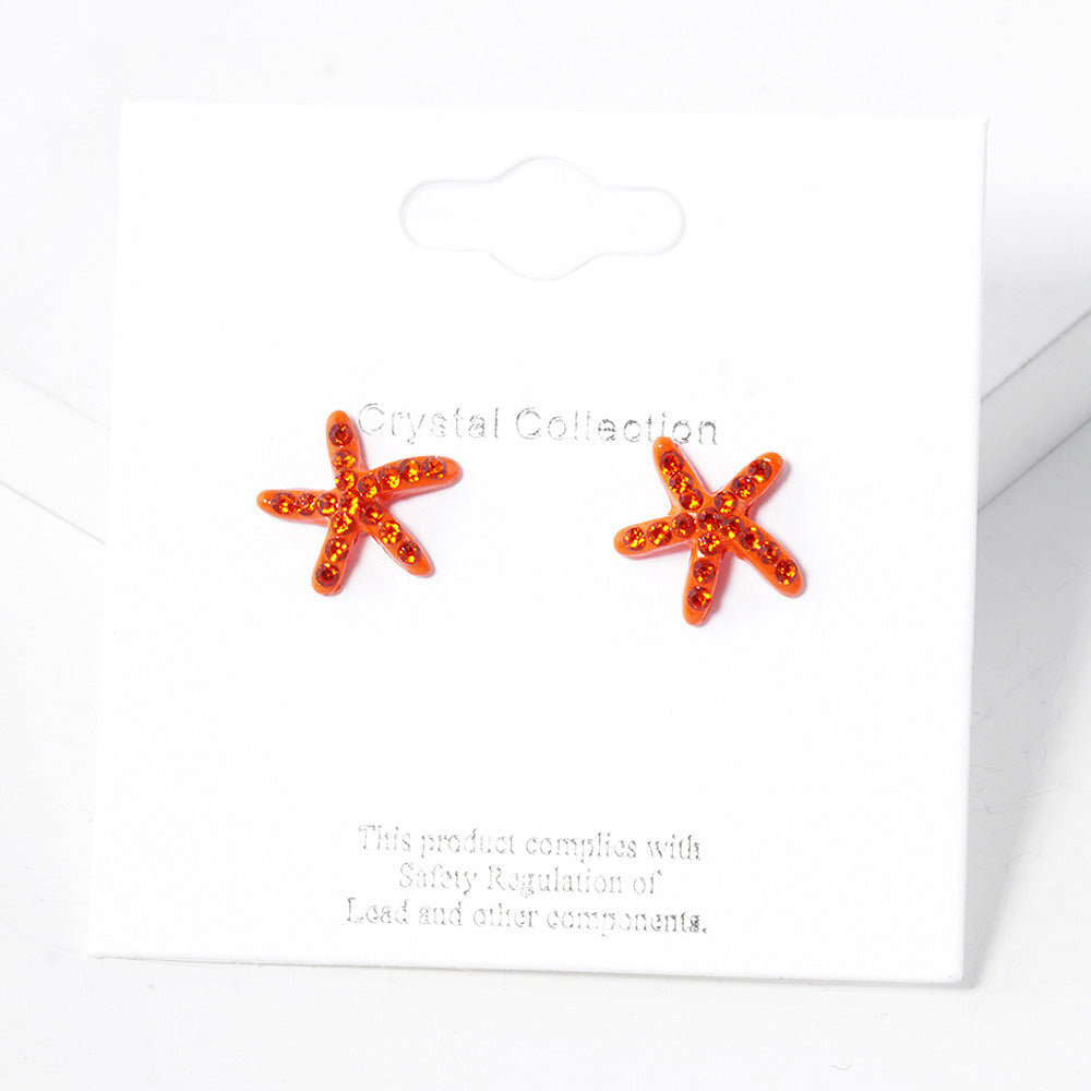 iLLASPARKZ Crystal Paved Starfish Stud Earrings