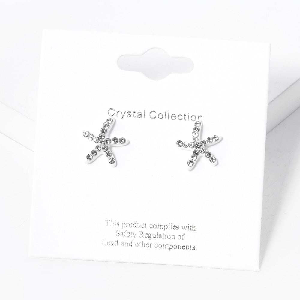 iLLASPARKZ Crystal Paved Starfish Stud Earrings