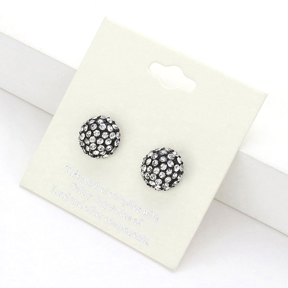 iLLASPARKZ Crystal PaveD Round Dome Stud Earrings