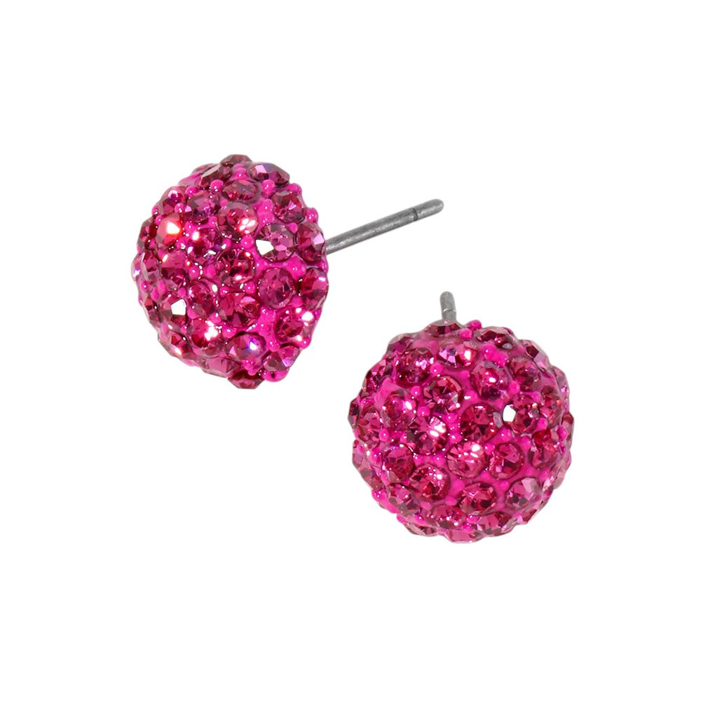 iLLASPARKZ Crystal Paved Round Dome Stud Earrings
