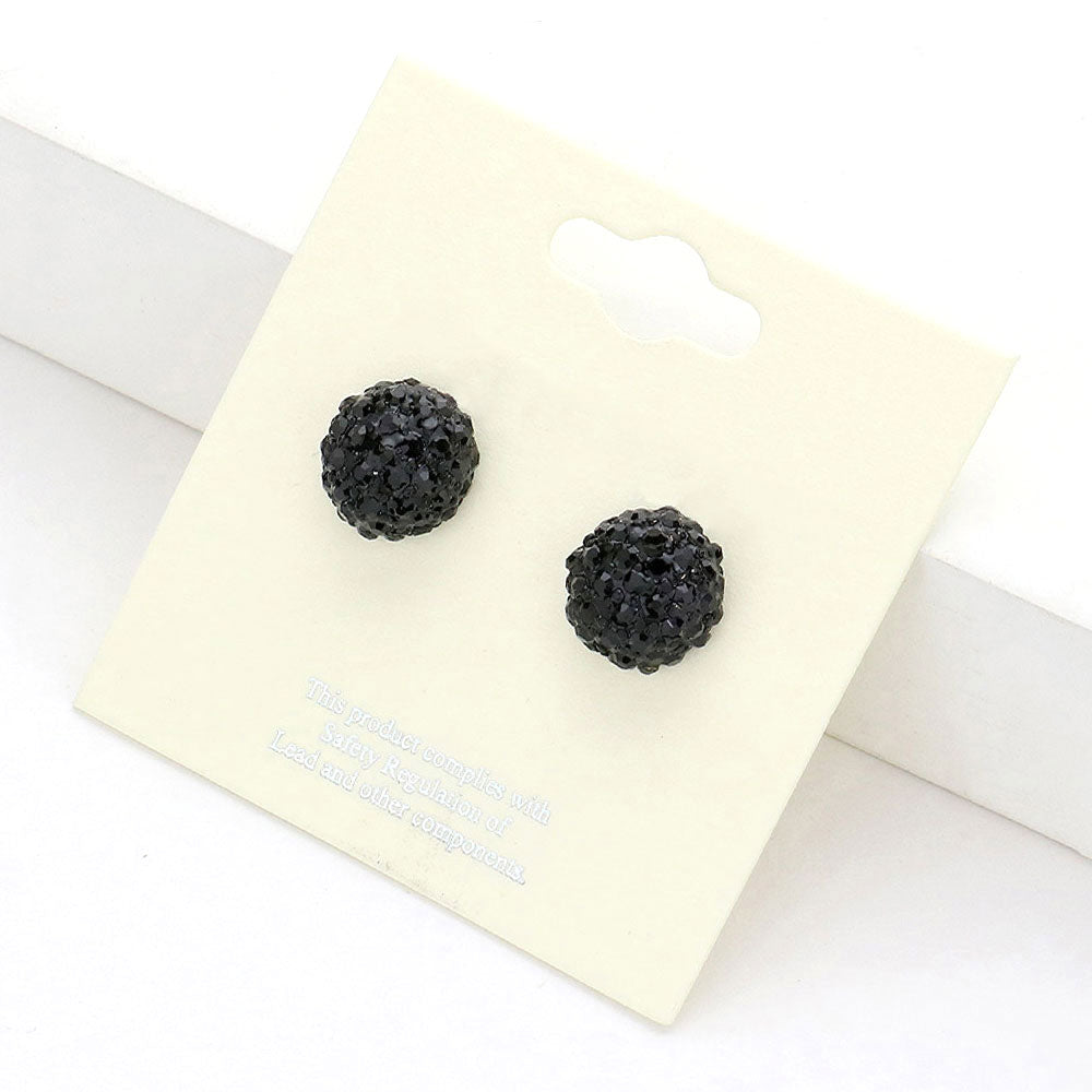 iLLASPARKZ Crystal Paved Round Dome Stud Earrings