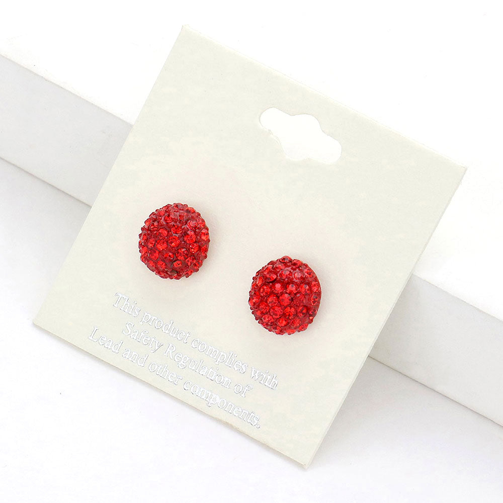 iLLASPARKZ Crystal Paved Round Dome Stud Earrings