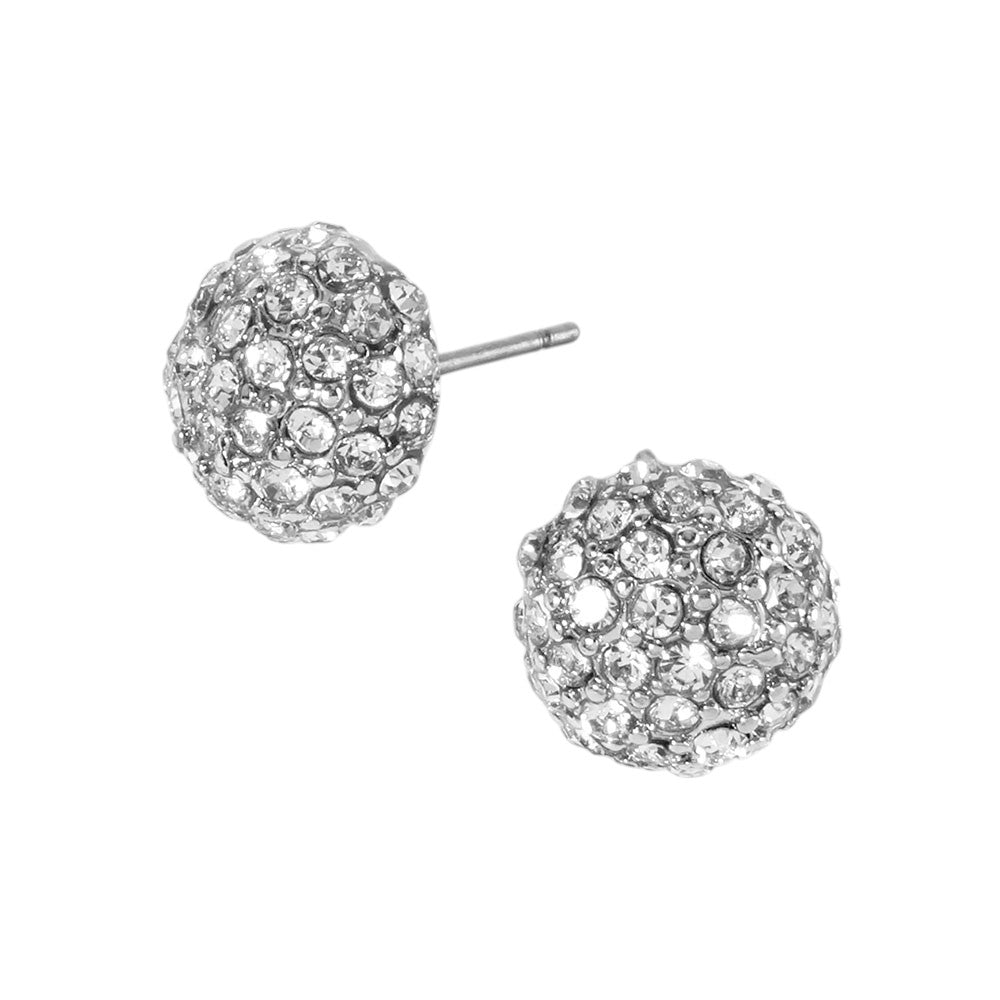 iLLASPARKZ Crystal Pave Round Dome Stud Earrings