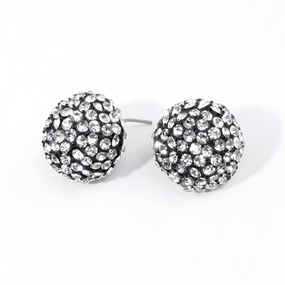iLLASPARKZ Rhinestone Embellished Dome Stud Evening Earrings