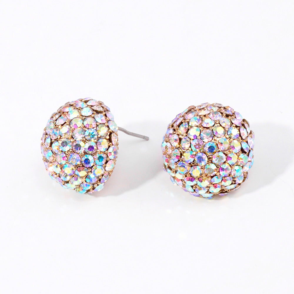iLLASPARKZ Rhinestone Embellished Dome Stud Evening Earrings