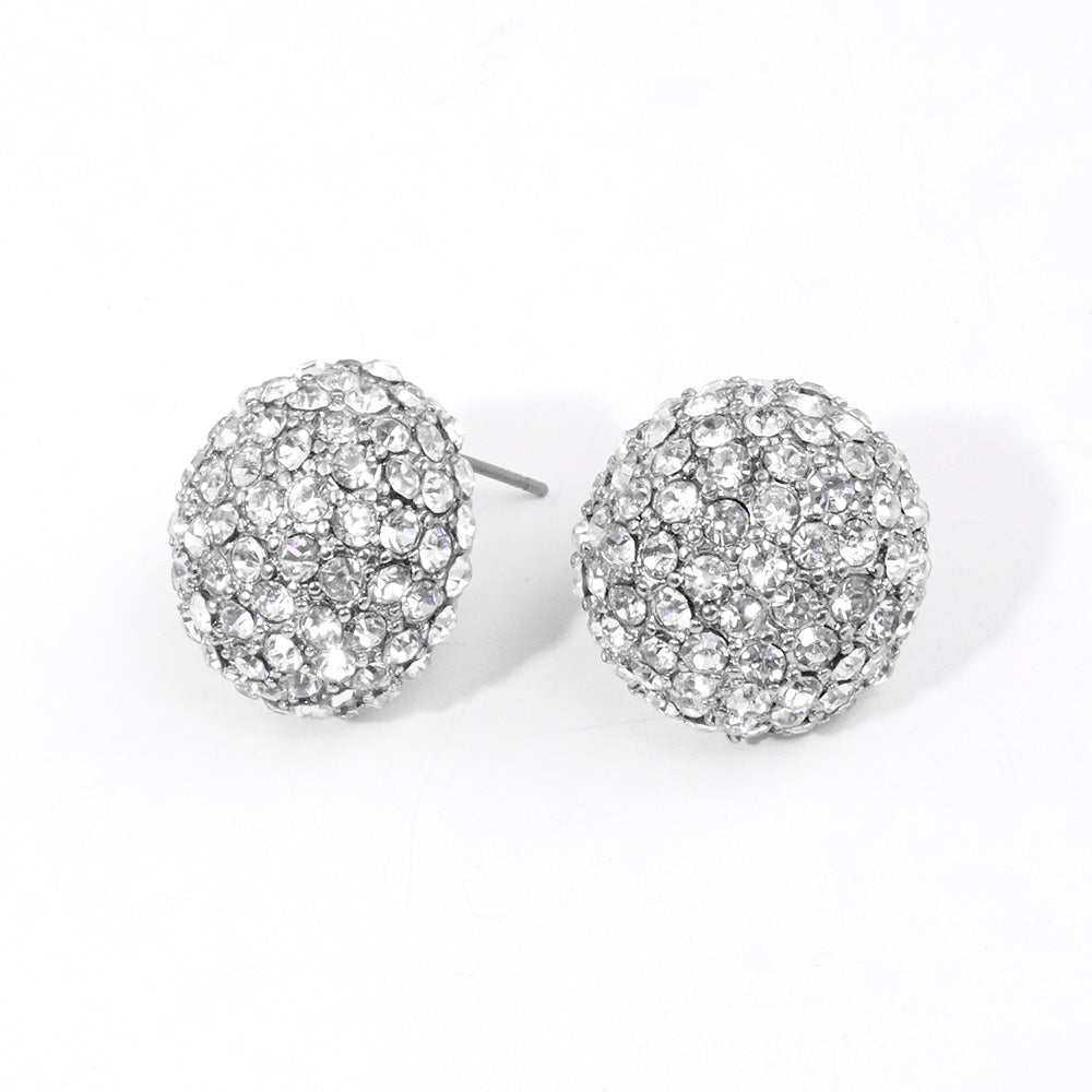 iLLASPARKZ Rhinestone Embellished Dome Stud Evening Earrings