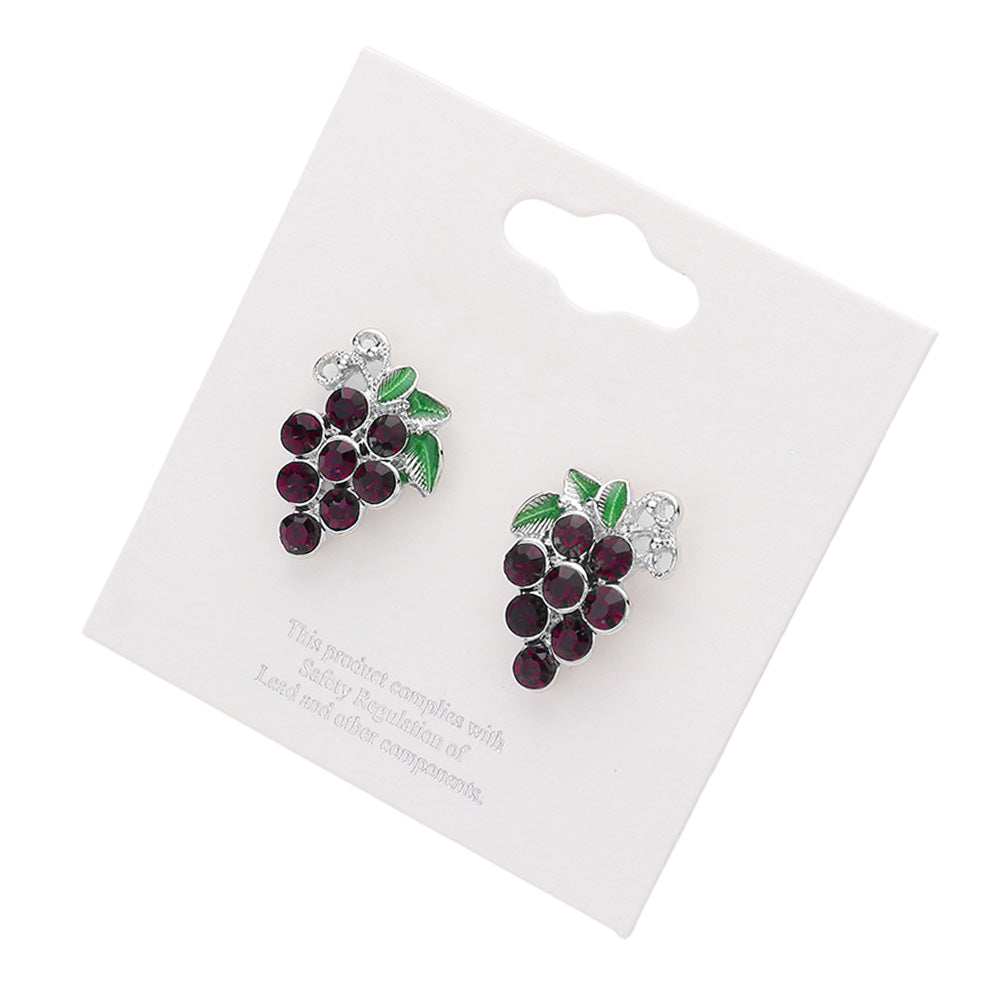 iLLASPARKZ Crystal Grape Cluster Stud Earrings