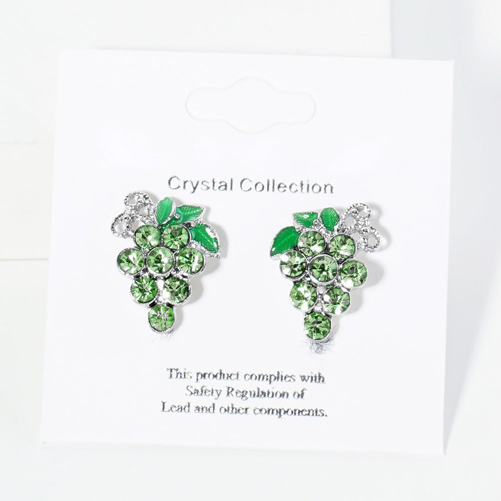 iLLASPARKZ Crystal Grape Cluster Stud Earrings