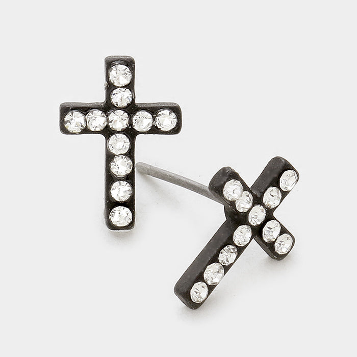 iLLASPARKZ Crystal Cross Stud Earrings