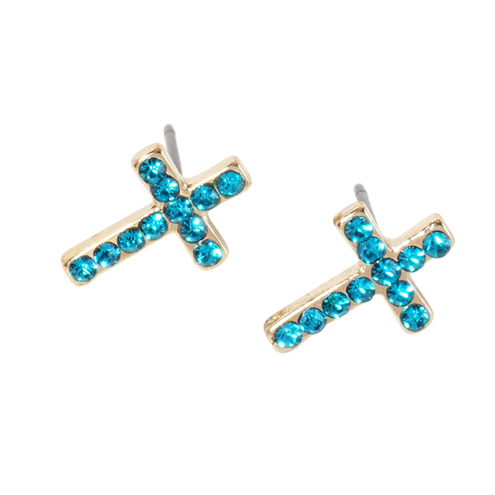 iLLASPARKZ Crystal Cross Stud Earrings