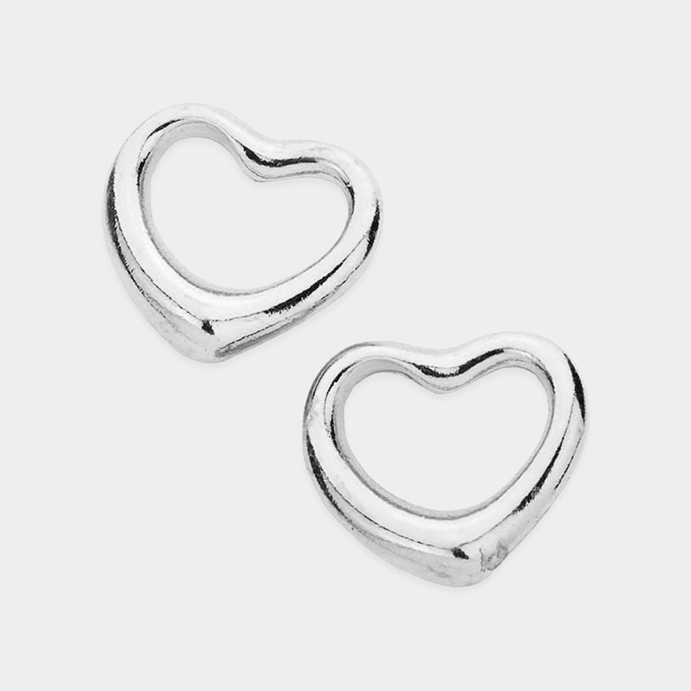 iLLASPARKZ Metal Heart Outline Stud Earrings