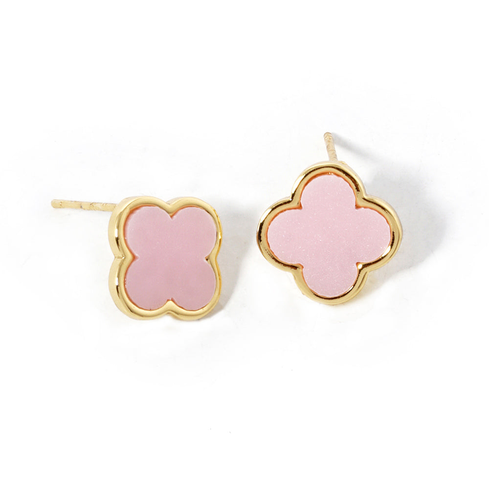 iLLASPARKZ Gold Dipped Quatrefoil Stud Earrings