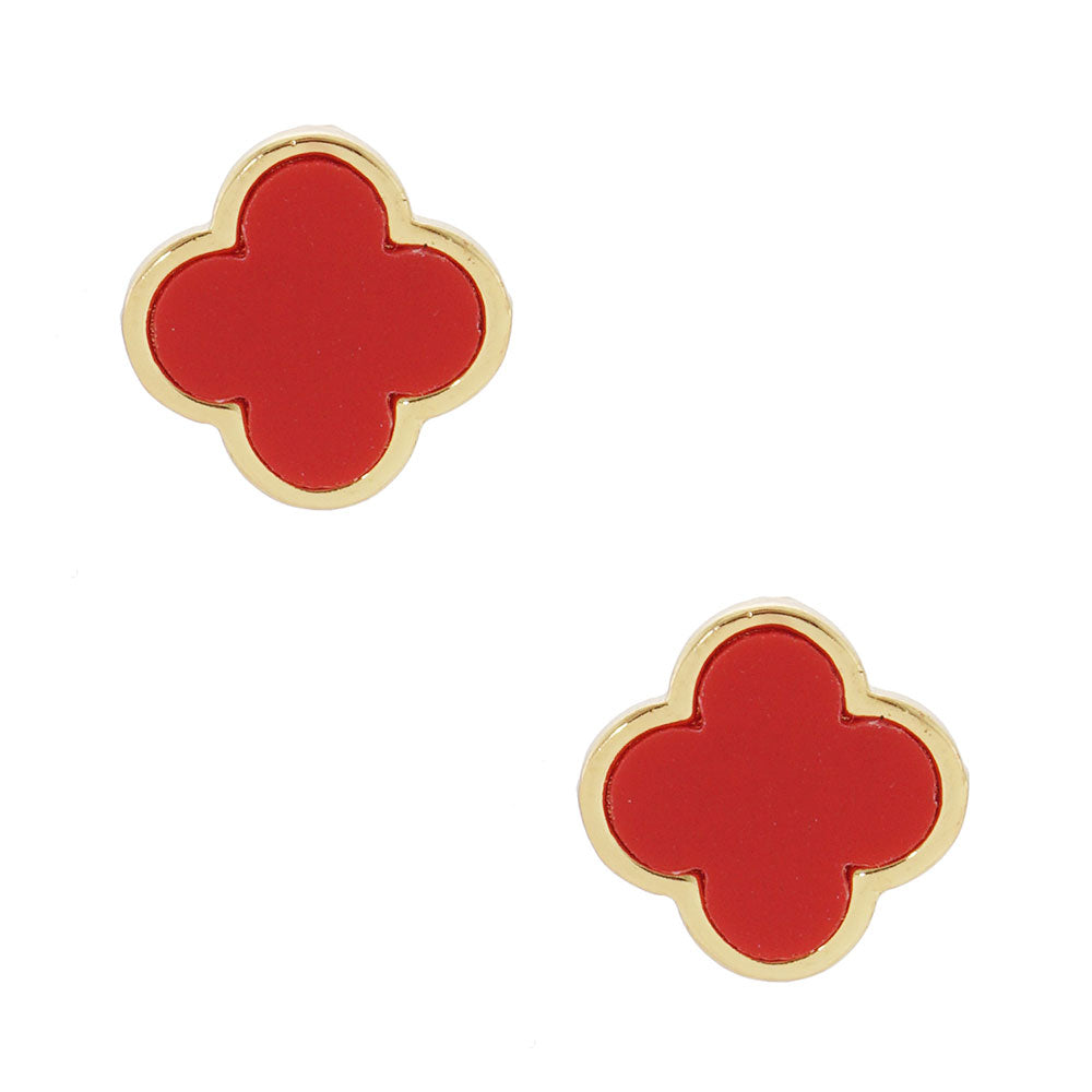 iLLASPARKZ Gold Dipped Quatrefoil Stud Earrings