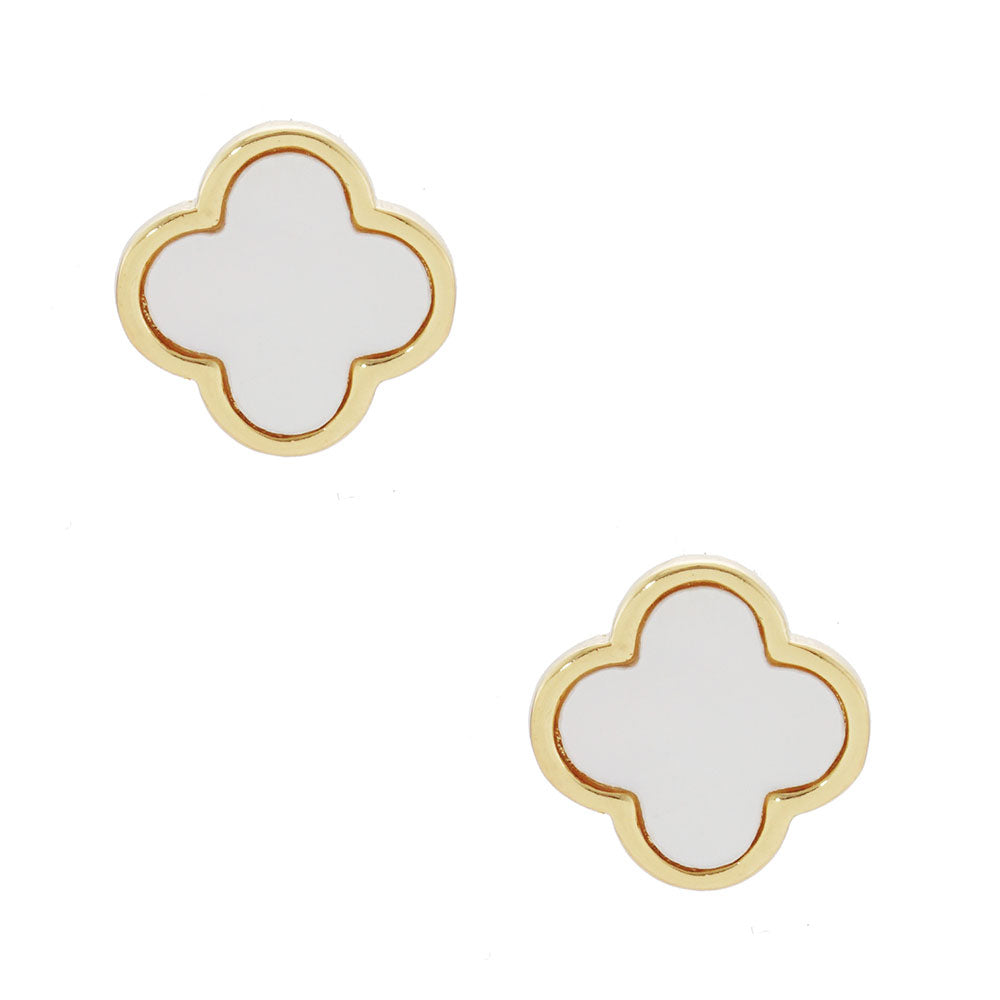 iLLASPARKZ Gold Dipped Quatrefoil Stud Earrings