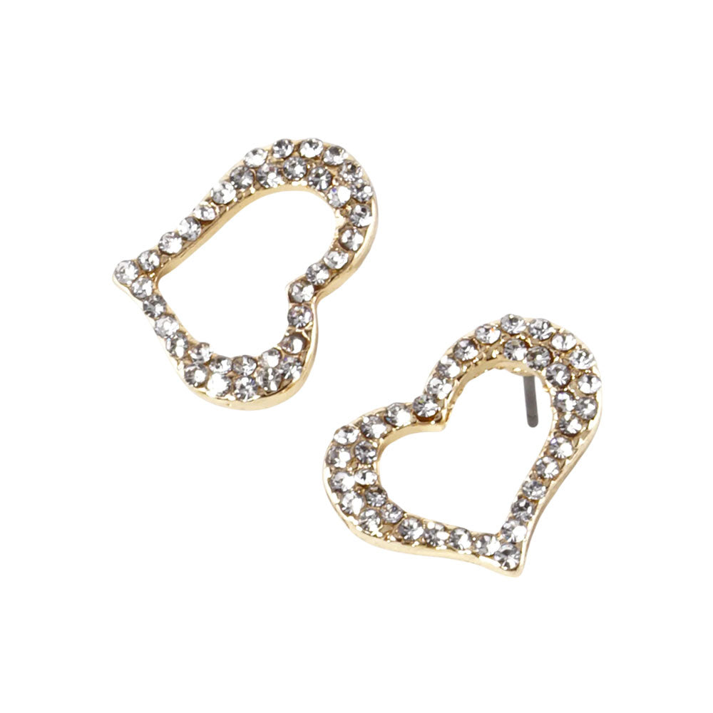 iLLASPARKZ Crystal Heart Cut out Stud Earrings