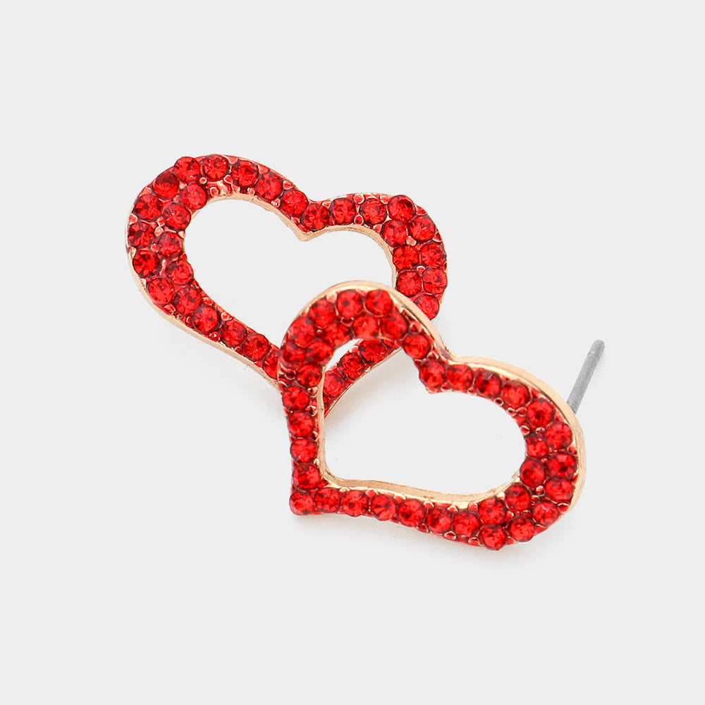 iLLASPARKZ Crystal Heart Cut out Stud Earrings