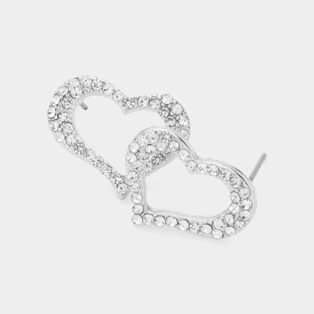 iLLASPARKZ Crystal Heart Cut out Stud Earrings