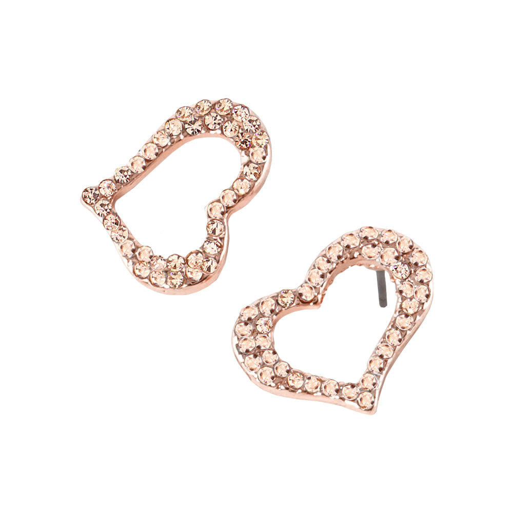 iLLASPARKZ Crystal Heart Cut out Stud Earrings