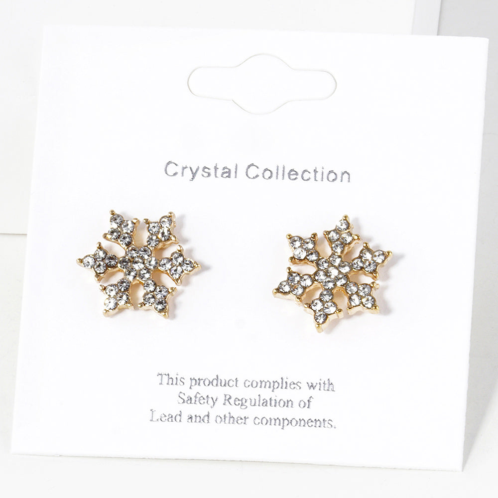 iLLASPARKZ Crystal Paved Snowflake Stud Earrings