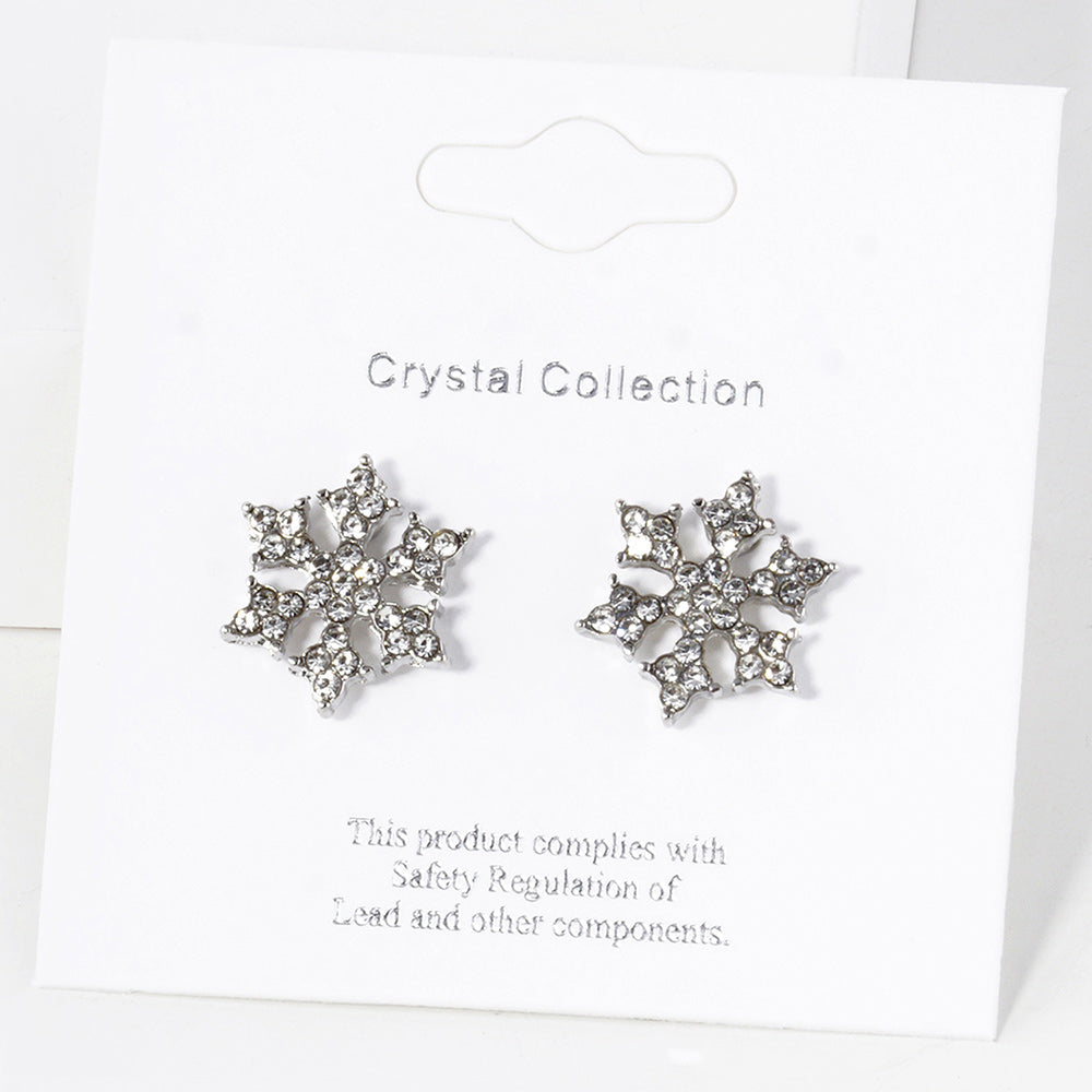 iLLASPARKZ Crystal Paved Snowflake Stud Earrings