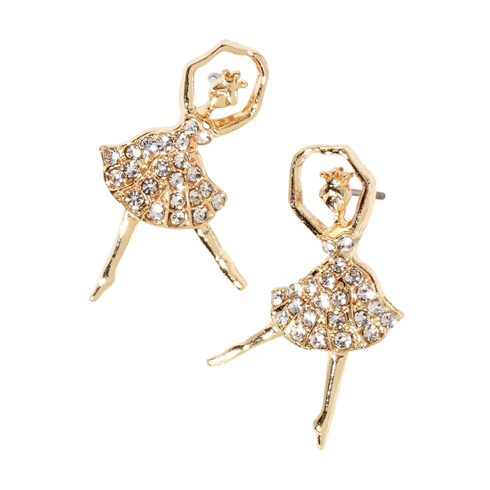 iLLASPARKZ Crystal Paved Ballerina Stud Earrings