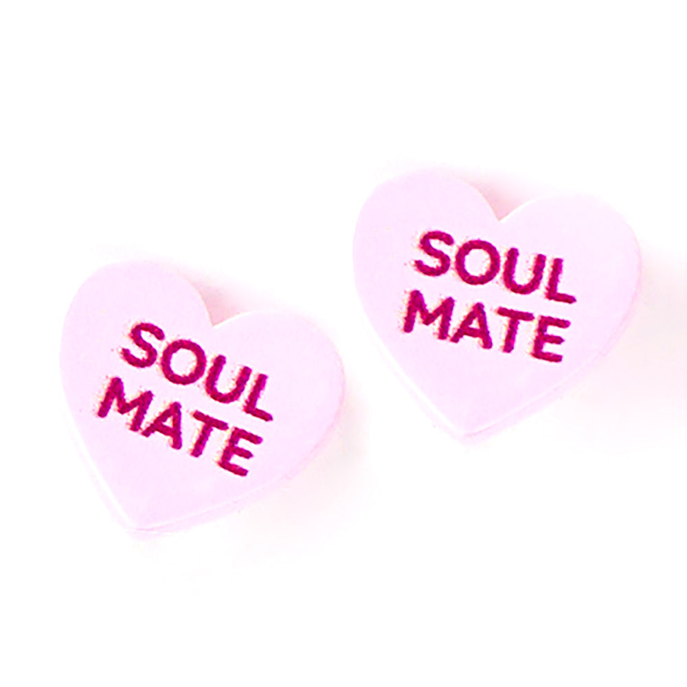 iLLASPARKZ Soul Mate Message Heart Stud Earrings