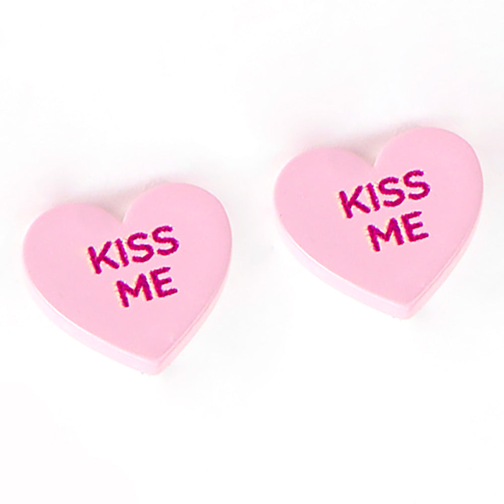 iLLASPARKZ Kiss Me Message Heart Stud Earrings