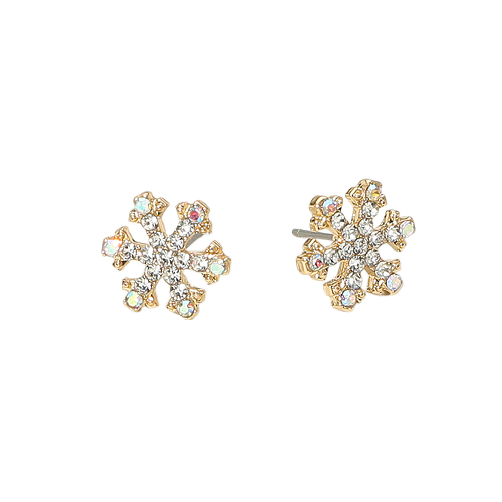 iLLASPARKZ Rhinestone Paved Snowflake Stud Earrings