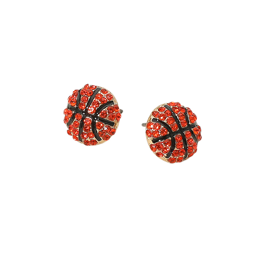 iLLASPARKZ Rhinestone Basketball Stud Earrings