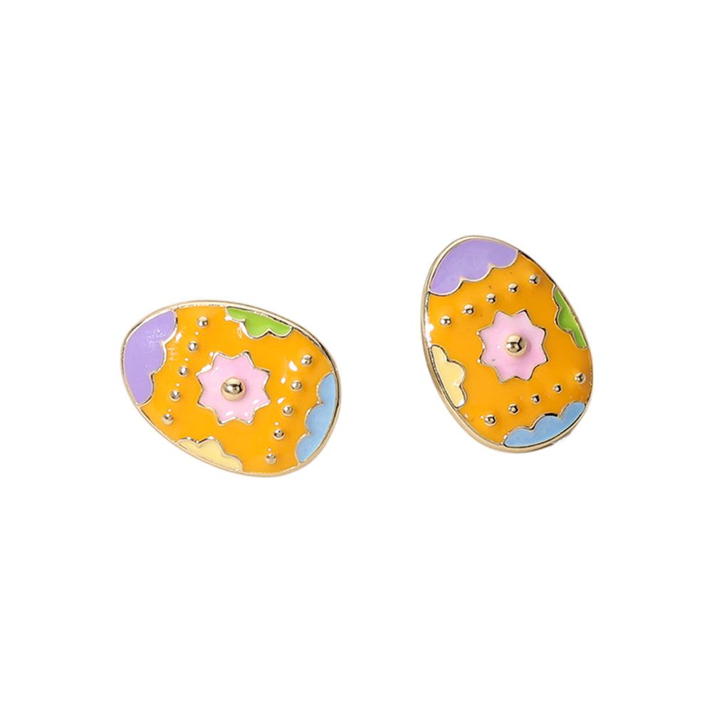 iLLASPARKZ Enamel Decorated Easter Egg Stud Earrings