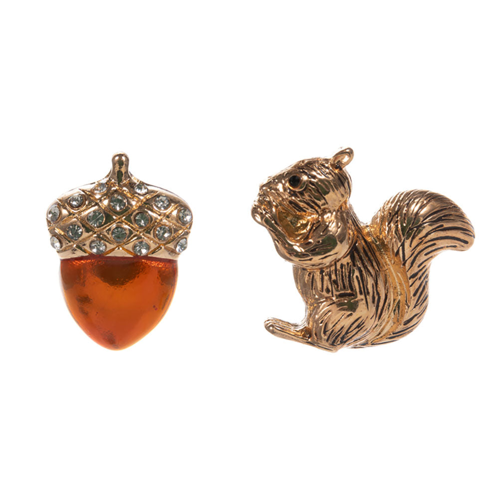 iLLASPARKZ Mismatch Acorn Squirrel Stud Earrings