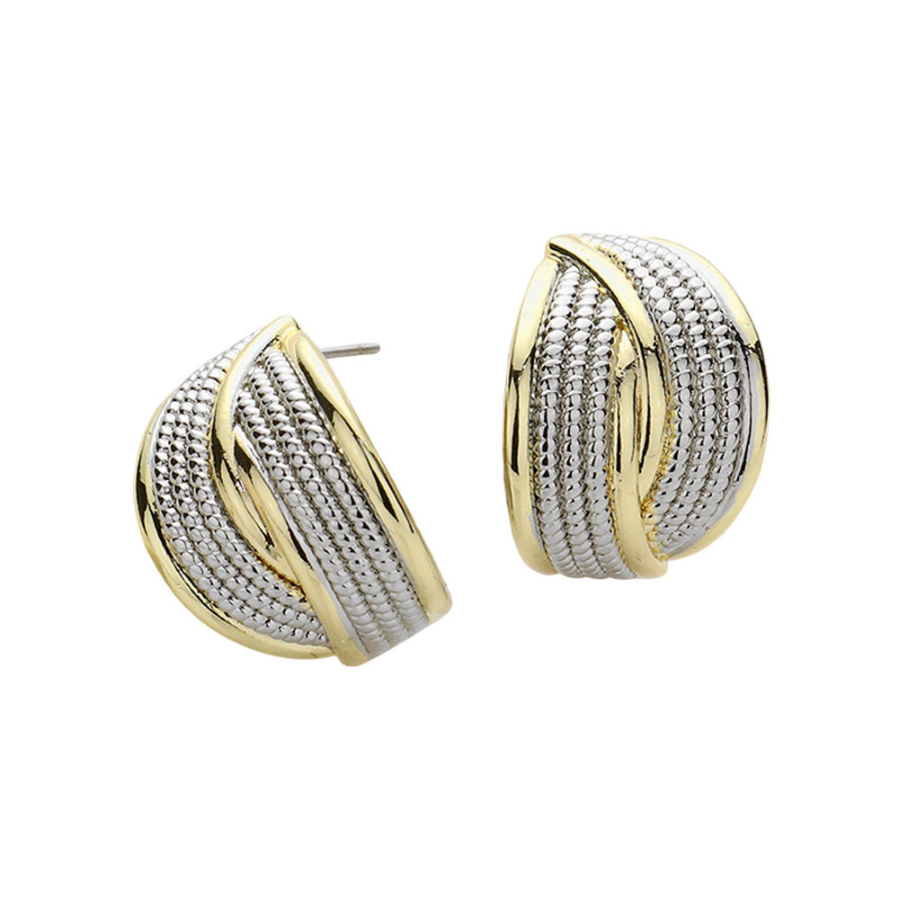 iLLASPARKZ 14K Gold Plated Two Tone Crossover Hoop Earrings
