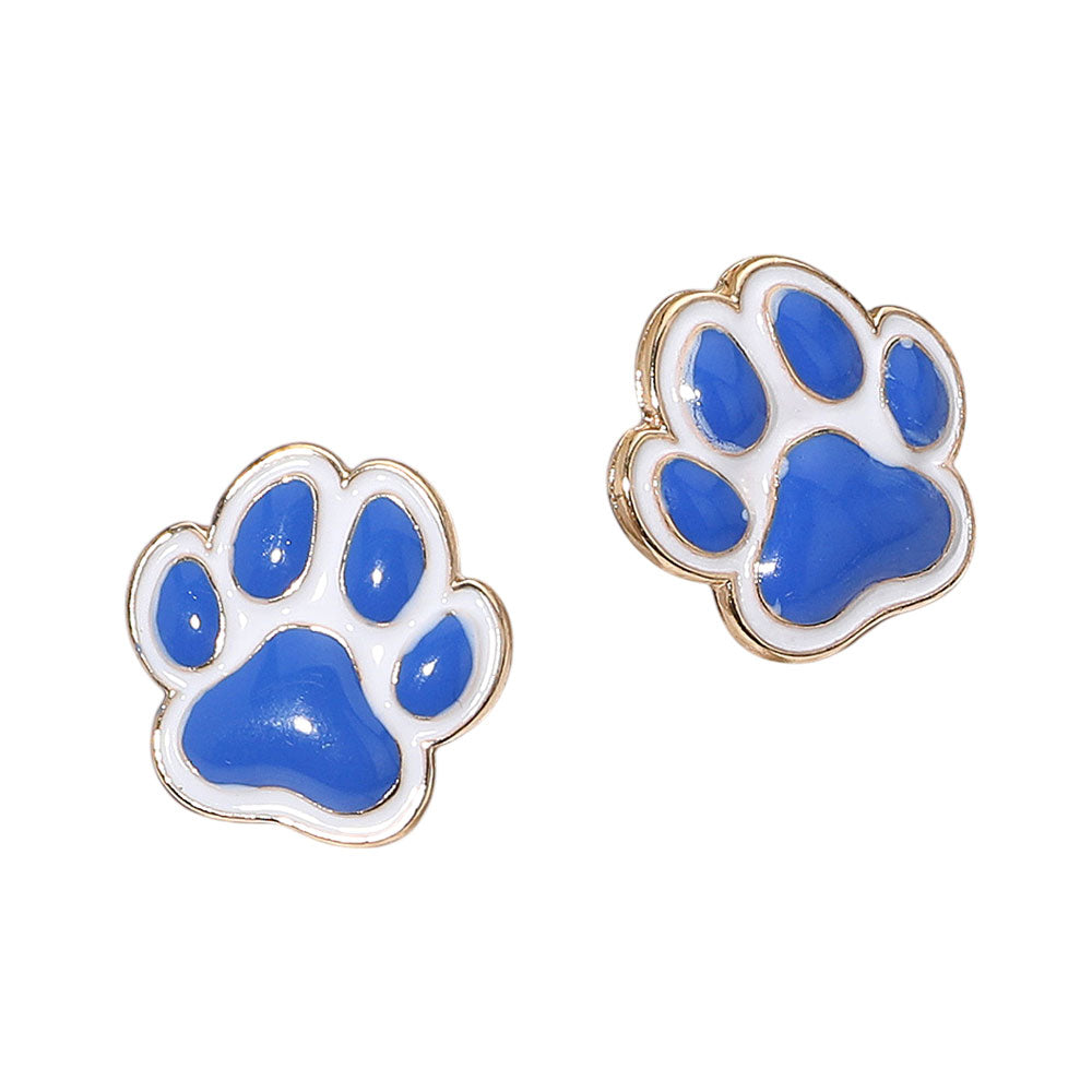 iLLASPARKZ Enamel Game Day Paw Stud Earrings