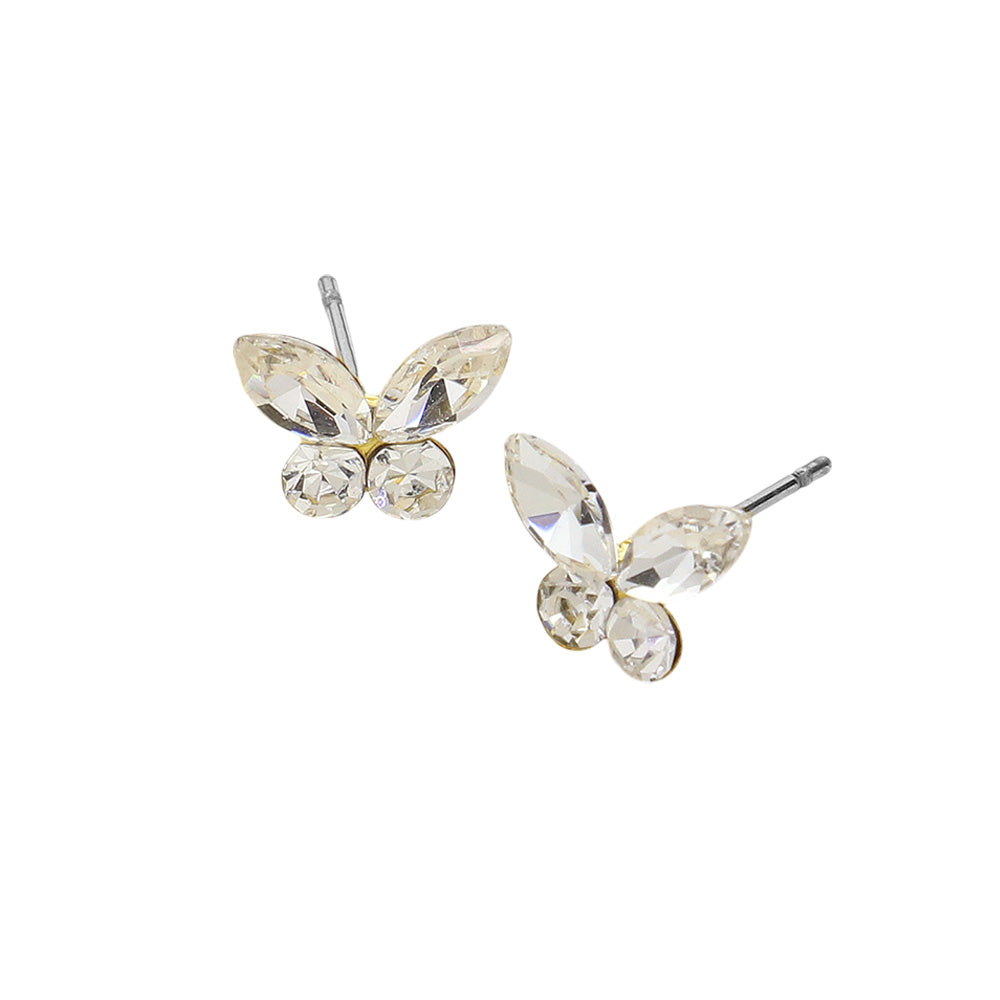 iLLASPARKZ Stone Butterfly Stud Earrings