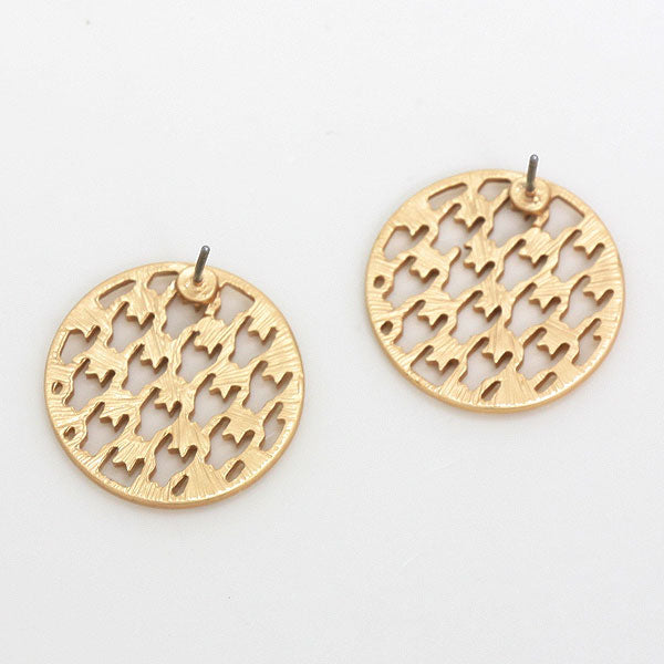 iLLASPARKZ Houndstooth Disk Stud Earrings