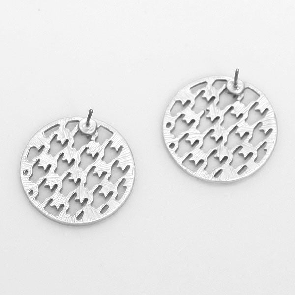 iLLASPARKZ Houndstooth Disk Stud Earrings