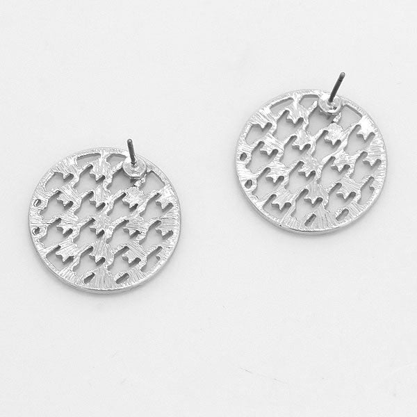 iLLASPARKZ Houndstooth Disk Stud Earrings