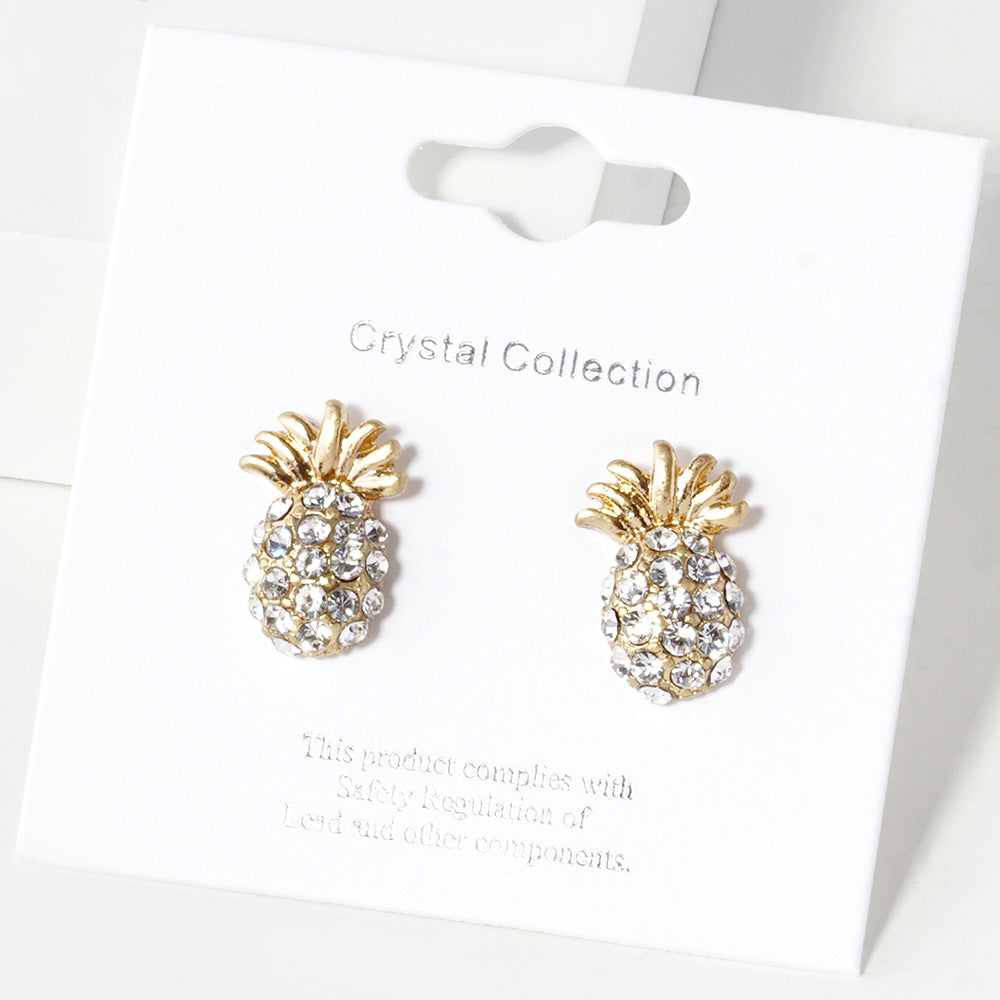 iLLASPARKZ Crystal Pave Pineapple Stud Earrings