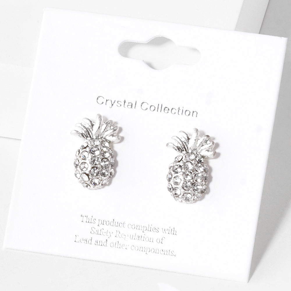 iLLASPARKZ Crystal Pave Pineapple Stud Earrings